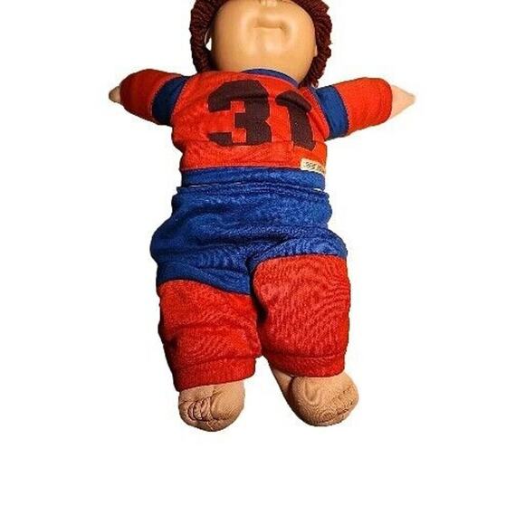 Vtg 1982 Cabbage Patch Boy Doll Original Sweatsuit Auburn Hair Loops Great Cond. - Picture 4 of 6
